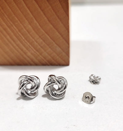 עגילי כסף קשר האהבה Awaji Knot L
